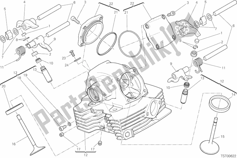 All parts for the Vertical Head of the Ducati Scrambler 1100 Sport PRO 2020